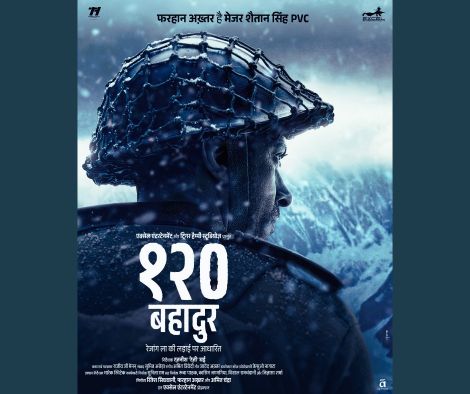 “120 बहादुर मूवी पोस्टर – भारतीय सैनिकों पर आधारित हिंदी फिल्म”